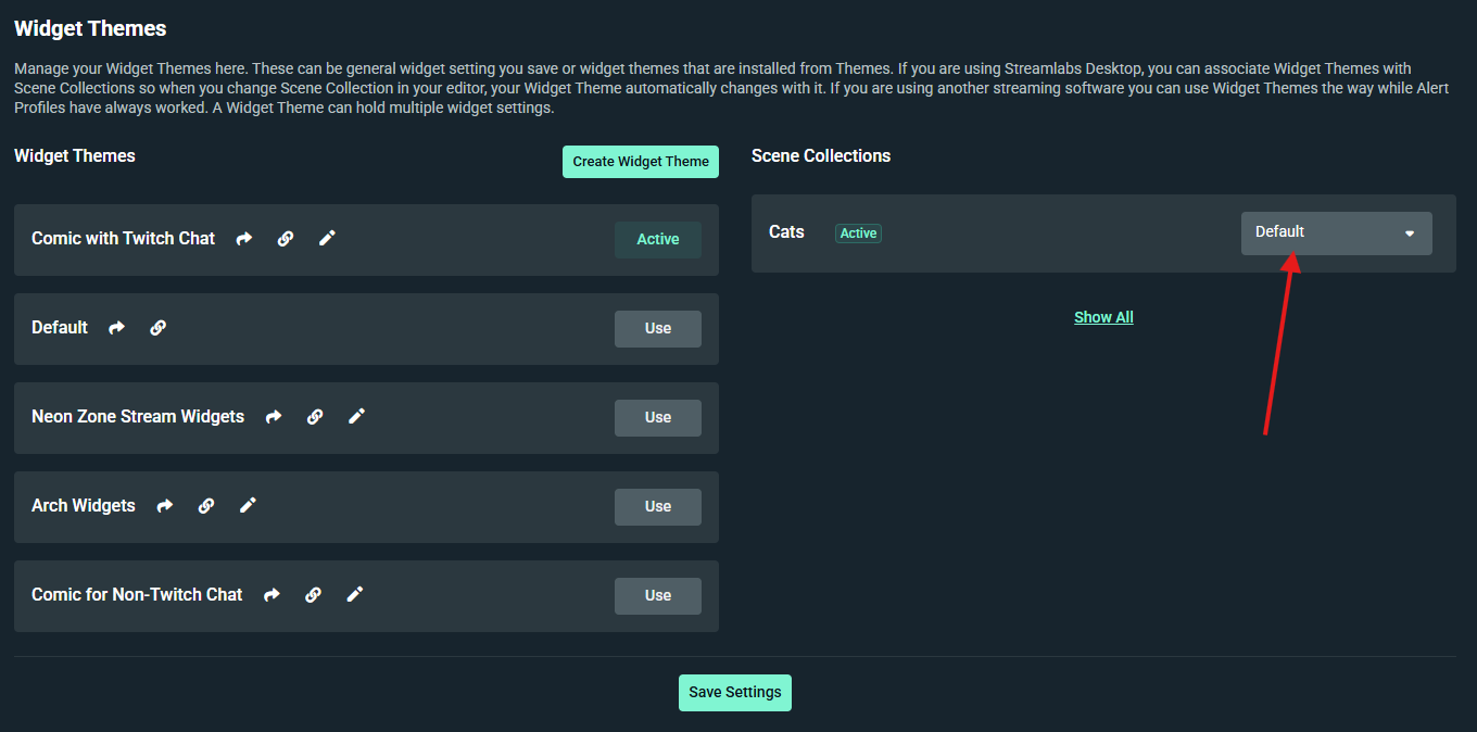 Scene Collections in Streamlabs Dashboard